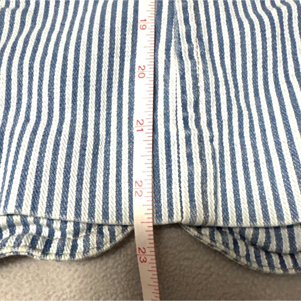 Robert Talbott Blue & White Striped Blazer Jacket L Cotton Blend Womens Tailored - Picture 7 of 9